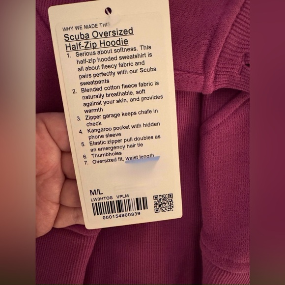 NWT Scuba Oversized Half-Zip Hoodie, VPLM, M/L - Picture 13 of 15